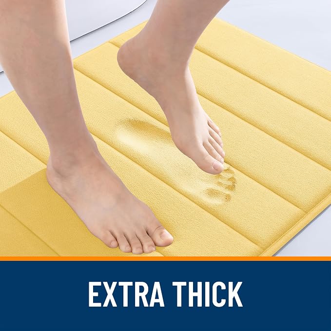 OLANLY Memory Foam Bath Mat 34x21, Super Soft Absorbent Bathroom Rugs, Quick Dry - Image 6
