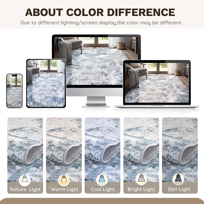 DMOYEST 9x12 Area Rug for Living Room, Washable & Non Slip Large Indoor Carpet - Image 7