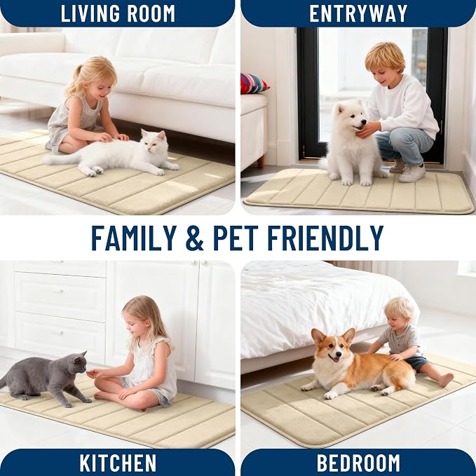 OLANLY Memory Foam Bath Mat 70x46, Super Soft Absorbent Bathroom Rugs, Quick Dry - Image 9