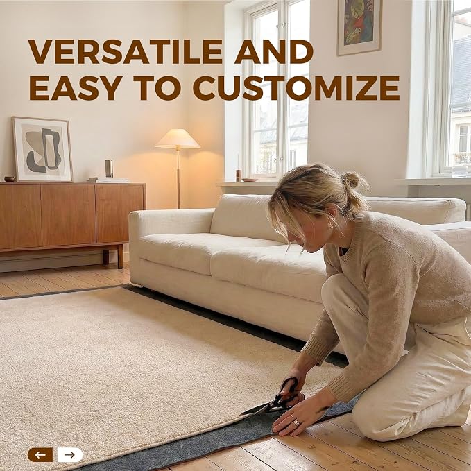 Rug Pad 2 x 6 Ft Non-Slip, Felt and Natural Rubber Backing, 1/4" Thick - Image 5