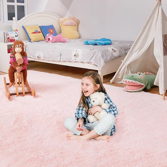Ultra Soft Rug for Living Room, 9X12 Fluffy Shag Area Rug for Bedroom, Modern - Image 3
