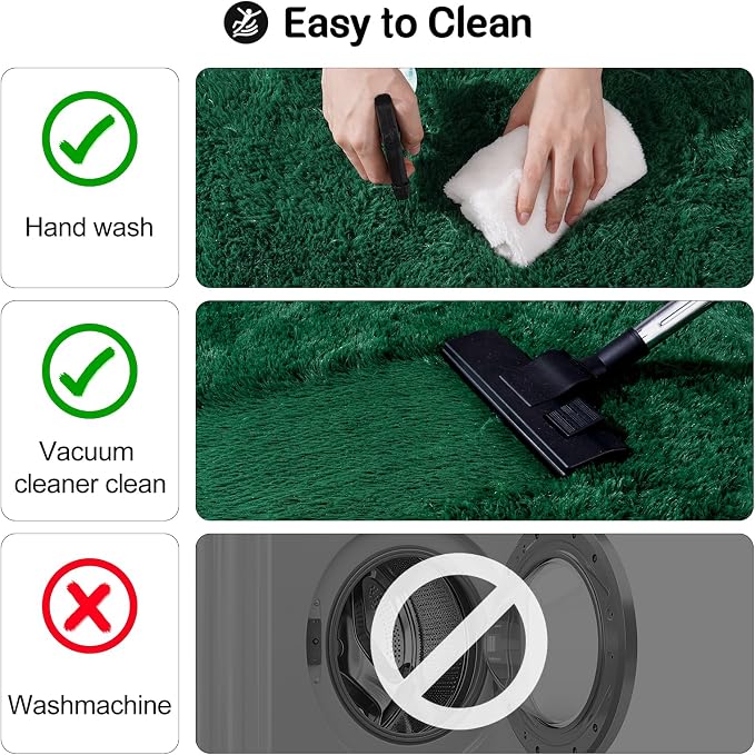 qulint 4x6 Area Rug for Bedroom, Fluffy Soft Shag Green Rugs for Living Room - Image 4