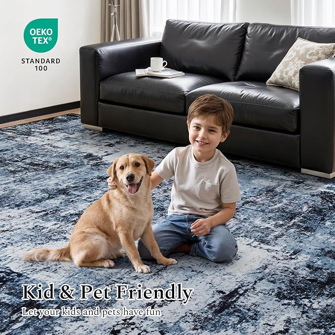 Rugflix 10x12 Area Rugs for Living Room, Washable Large Rug Stain-Resistant Low - Image 6