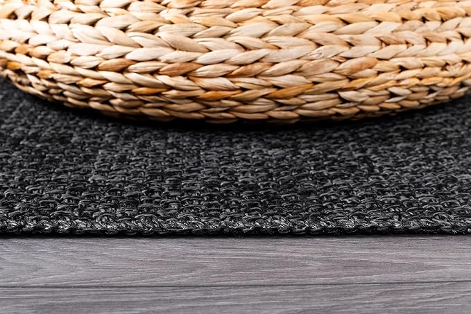 CAMILSON Easy Jute Rug 2x3, Indoor Outdoor Dark Gray Color Farmhouse Area Rugs - Image 7