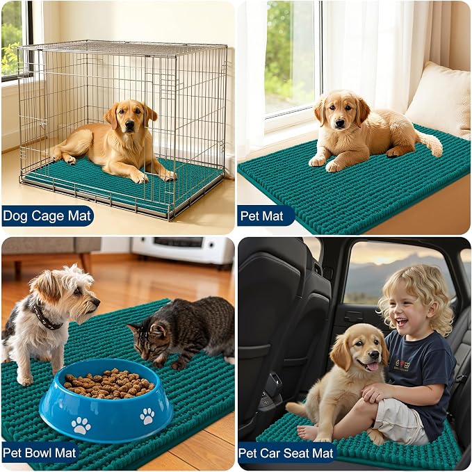 OLANLY Dog Door Mat for Muddy Paws 36x24, Ultra Absorbent Chenille Mud Doormat - Image 7