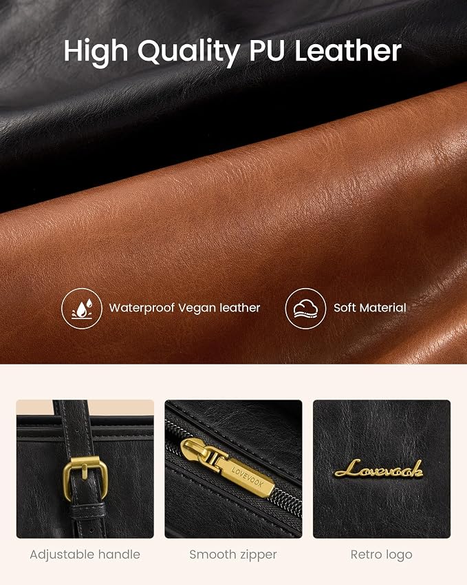 LOVEVOOK Laptop Tote Bag for Women, Leather Work Computer Briefcase Bag | Large - Image 7
