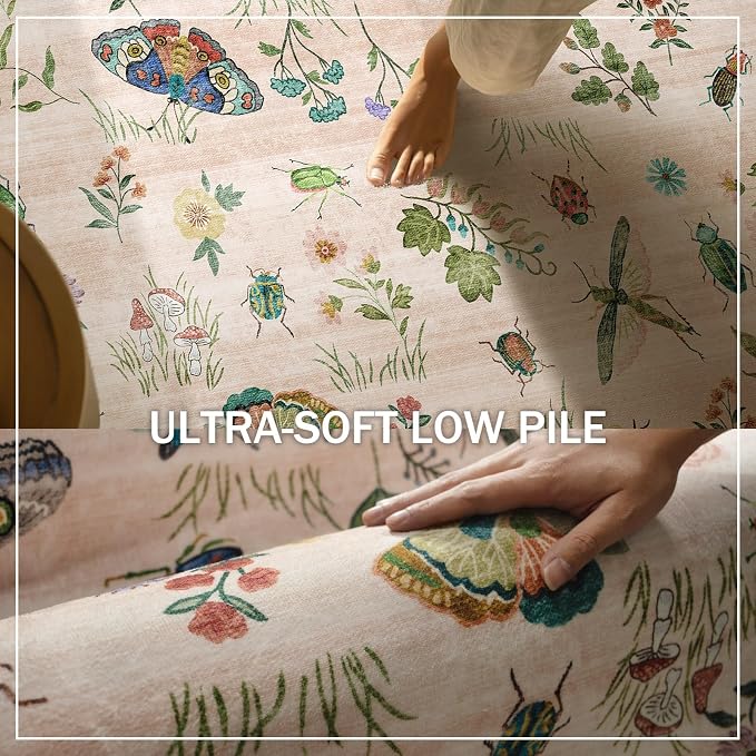 Machine Washable Rugs for Living Room: 9x12 Area Rugs Vintage Rugs Stain - Image 5