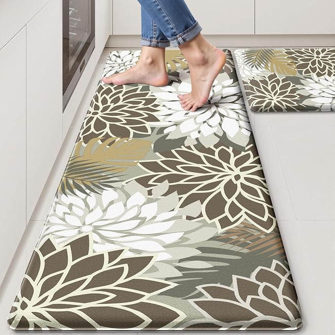 Arenarug Kitchen Mats for Floor 2PCS Cushioned Anti Fatigue Waterproof Non Slip by ArenaRug