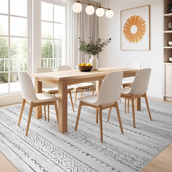 Nakagishi 10x12 Area Rug Living Room: Washable Boho Large Neutral Modern Soft - Image 7