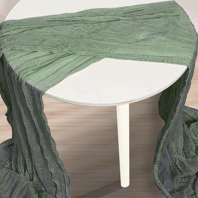 6 Pack Sage Green Cheesecloth Table Runner 35x120 Inch 10Ft Rustic Gauze Cheese - Image 3