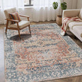 Rugxara 4x6 Rug for Living Room Bedroom, Washable Throw Rugs, Vintage Retro by Rugxara