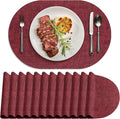 Placemats Set of 12 Washable, Heat Resistant Table Placemats Wipeable Faux by Delicateandelegantplacemats