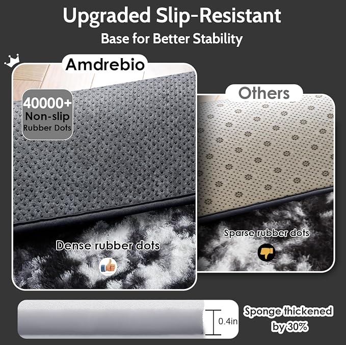 Amdrebio Black White Grey Cool Area Rugs - Image 5