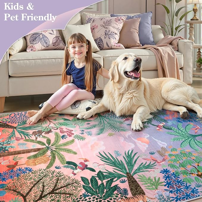 LIVEBOX Jungle Rugs 5x7 Kids Rugs - Image 6