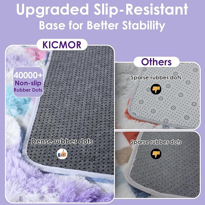 KICMOR Purple Rainbow Checkered Rugs - Image 4