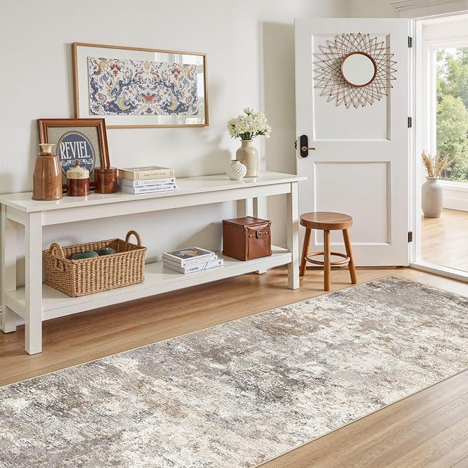 UERMEI 3x8 Washable Runner Rug for Hallway, Non Slip Low Pile Kitchen Carpet - Image 4