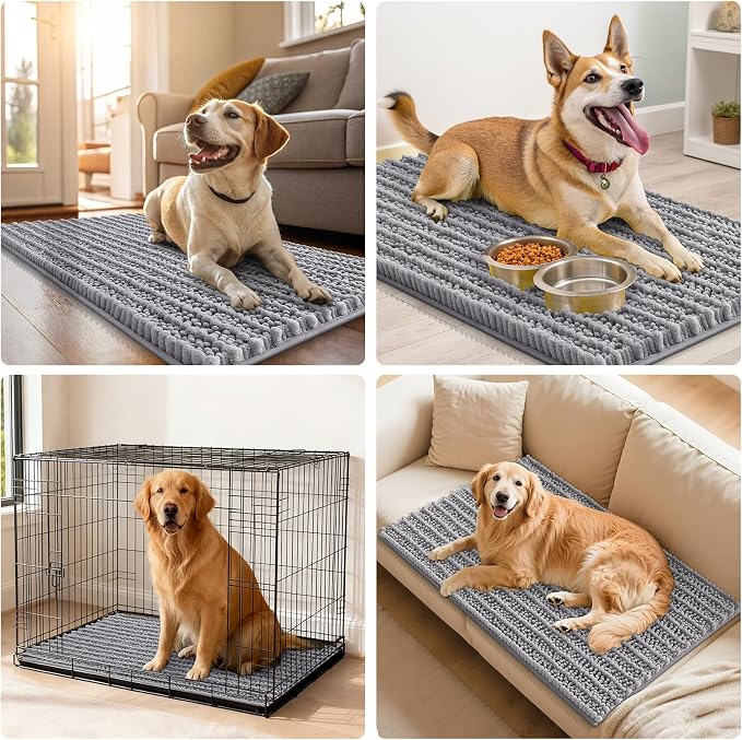 Smiry Dog Door Mat for Muddy Paws 40x32, Absorbent Dirt Trapper, Non-Slip - Image 7