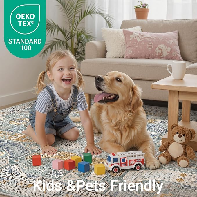 befbee 10x14 Area Rugs, Ultra-Thin Washable Rugs - Image 9