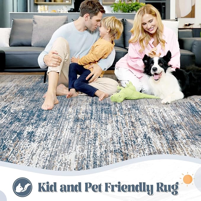 XLUEZ 8x10 Area Rugs for Living Room, Washable Modern Abstract Large Area Rug - Image 3
