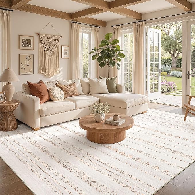 Nakagishi Area Rug Living Room Rugs: 8x11 Large Soft Machine Washable Boho - Image 2