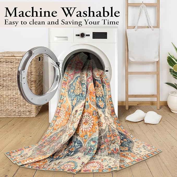 Lahome Moroccan Washable Area Rugs 8x10, 8x10 Rugs - Image 5