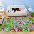 Capslpad Green Car Road Kid Rug Carpet Playmat by CapslpadDirect
