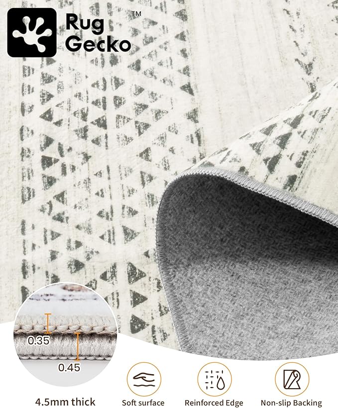 Miukiki 2x8 Runner Rug Moroccan Washable Kitchen Rug Non Slip Indoor Floor - Image 3