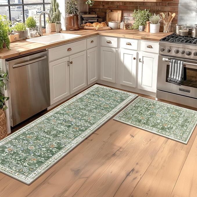 Yamaziot Washable Runner Rug 2x8 – Non Slip Boho Floral Hallway Runner Rug - Image 3