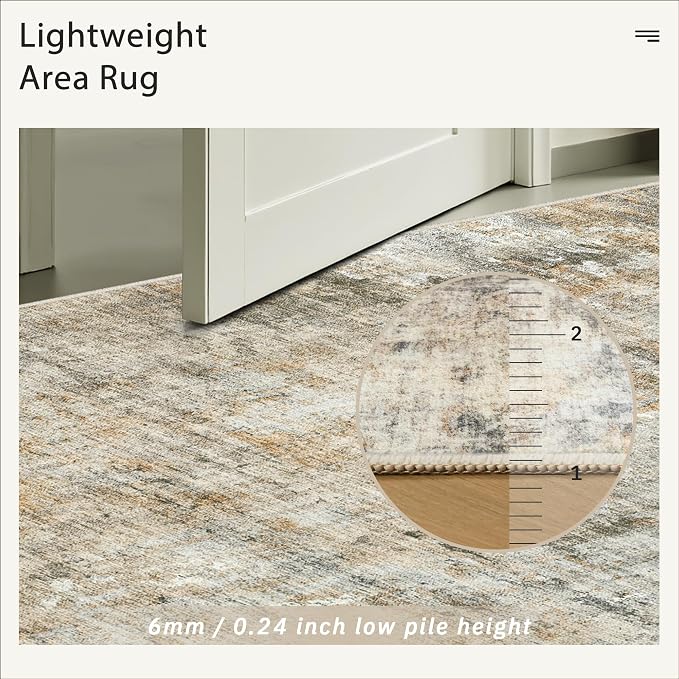 Soalmost Abstract Rug 8x10 Large Living Room Rugs Neutral Modern Washable Area - Image 7