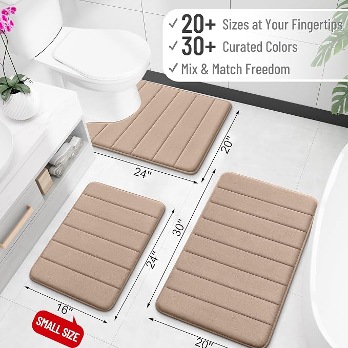 OLANLY Memory Foam Long Bathroom Rugs Runner 59x24, Super Soft Absorbent Bath - Image 2