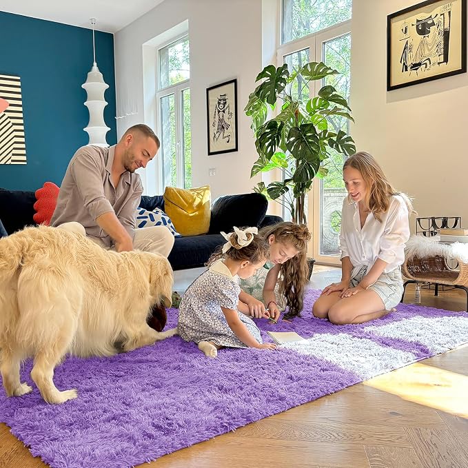 OLANLY 2x3 Machine Washable Small Bedside Rug, Soft Fluffy Shaggy Entryway - Image 6