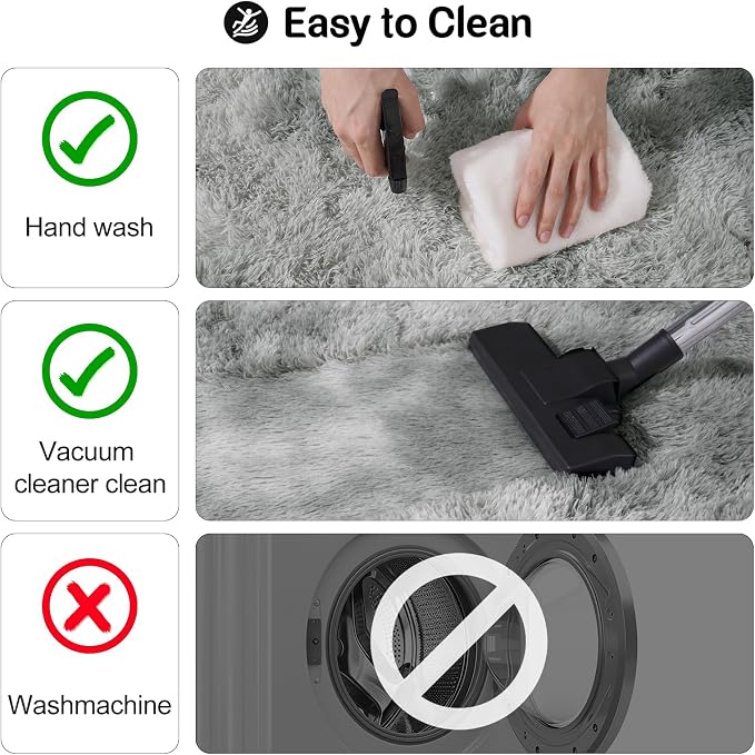 qulint Grey Rug for Bedroom 4x6, Fluffy Soft Shag Living Room Rug Fuzzy Plush - Image 4