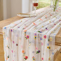 BINBE 12pcs Daisy Spring Table Runner Embroidery Gauze 10FT Florals Seasonal by BINBE