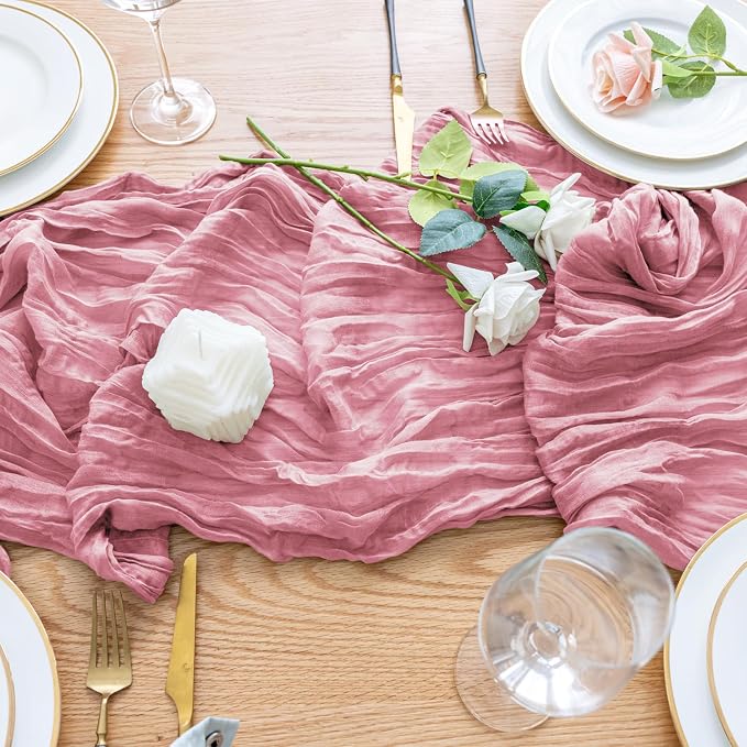 Cheesecloth Table Runner 10FT Boho Gauze Runner, 2 Pack | 120 Inch Cheese Cloth - Image 5