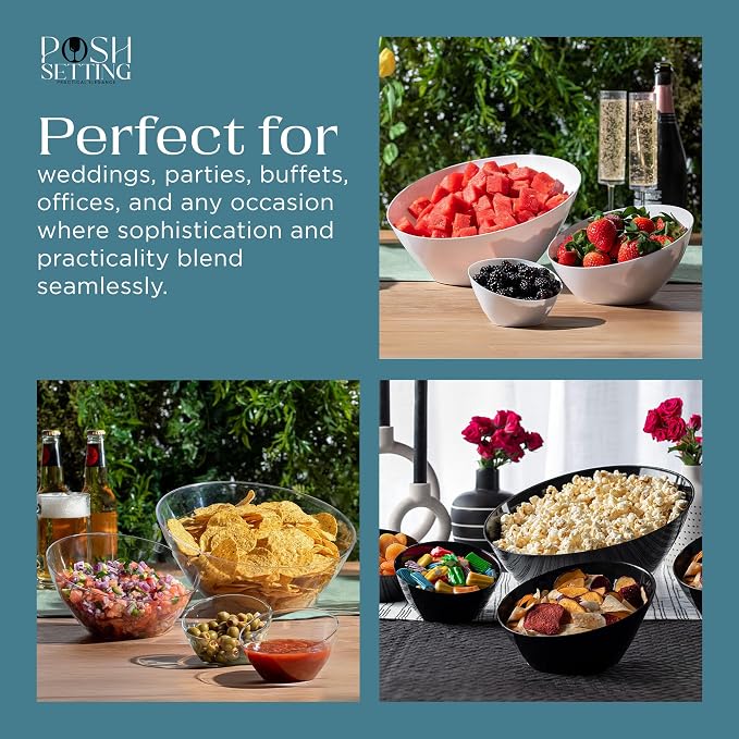 5 Pack Gold Plastic Angled Serving Bowl Disposable - Image 5