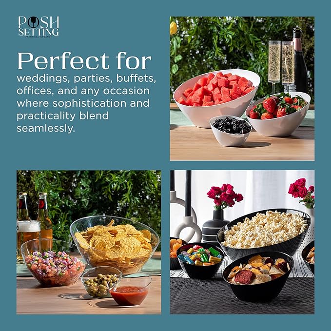 5 Pack Clear Angled Plastic Serving Bowls Disposable - Image 5