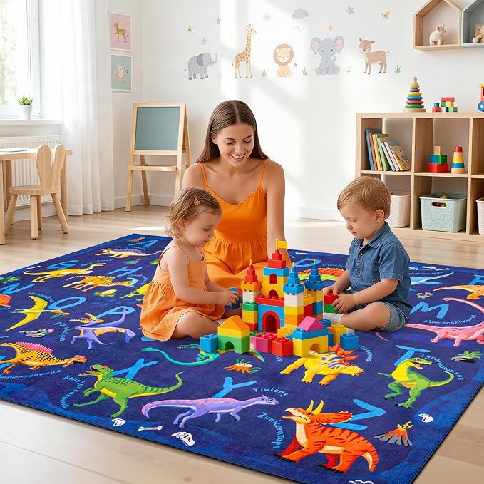 5x7 ABC Classroom Rug for Kids Playroom, Alphabet Rug - Image 6