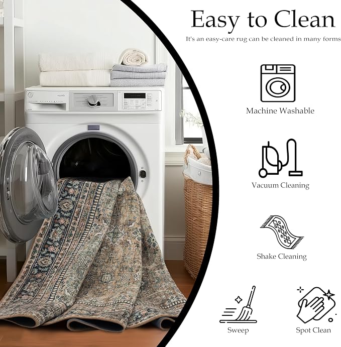Ruaruarug Washable Area Rug 9x12 - Image 3