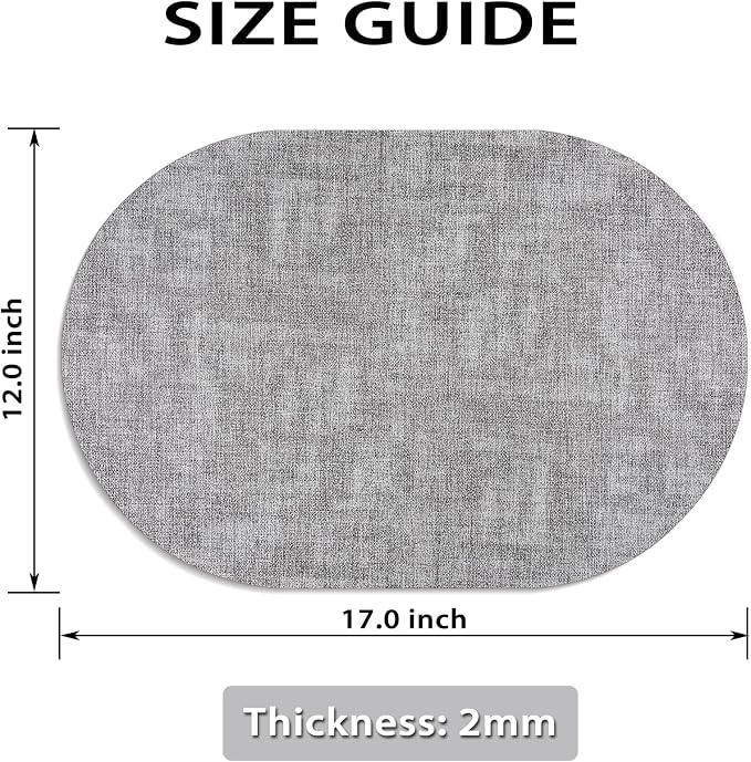 Placemats for Dining Table Set of 8 Non-Slip, Heat Resistant Leather Placemat - Image 6