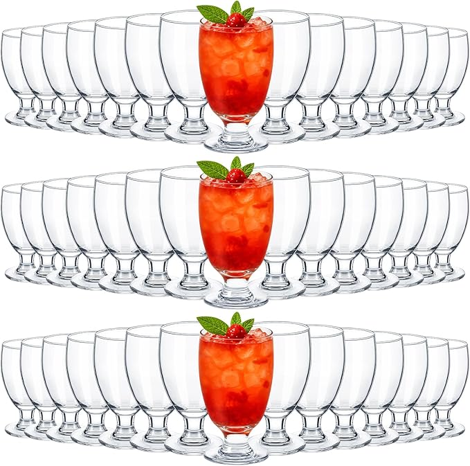 Patelai Set of 48 Water Goblet, 10.5 oz Clear Drinking Glasses Bulk Dishwasher by Patelai