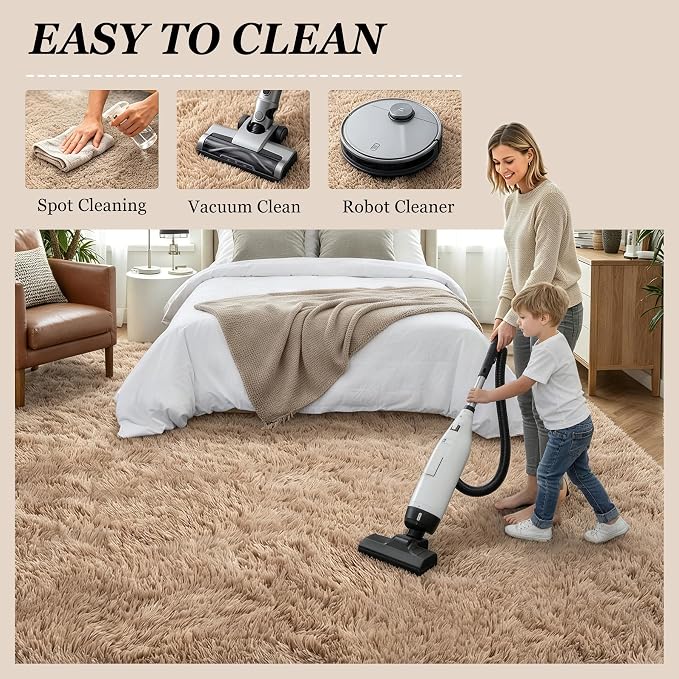 Fluffy 5x7 Area Rugs for Living Room Bedroom: Ultra Soft Shag Rug Non-Slip - Image 8