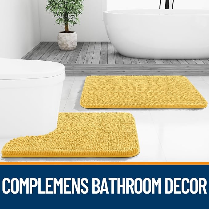 OLANLY Bathroom Runner Rugs 44x24, Extra Soft Absorbent Chenille Bath Rugs - Image 7