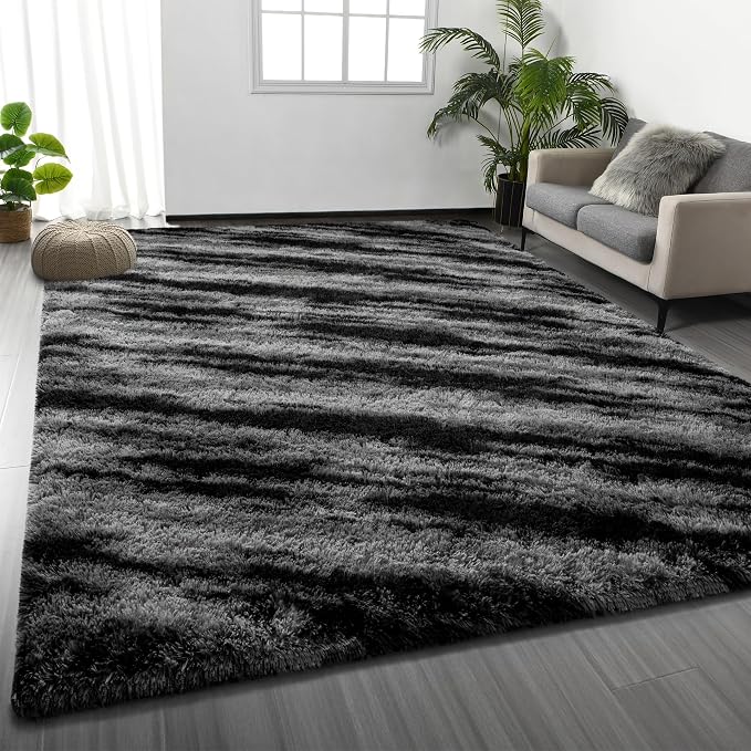 Deerhoo Large Shag Area Rugs 8 x 10, Tie-Dyed Plush Fuzzy Rugs by Deerhoo