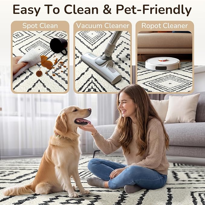 BESTSWEETIE Area Rug 2x6 Rug Machine Washable Non-Slip Low Pile Print Pattern - Image 4