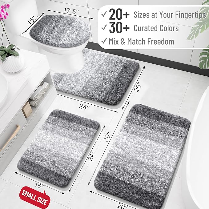 OLANLY Bathroom Rugs Mat 34x21, Extra Soft Absorbent Microfiber Bath Rugs - Image 2