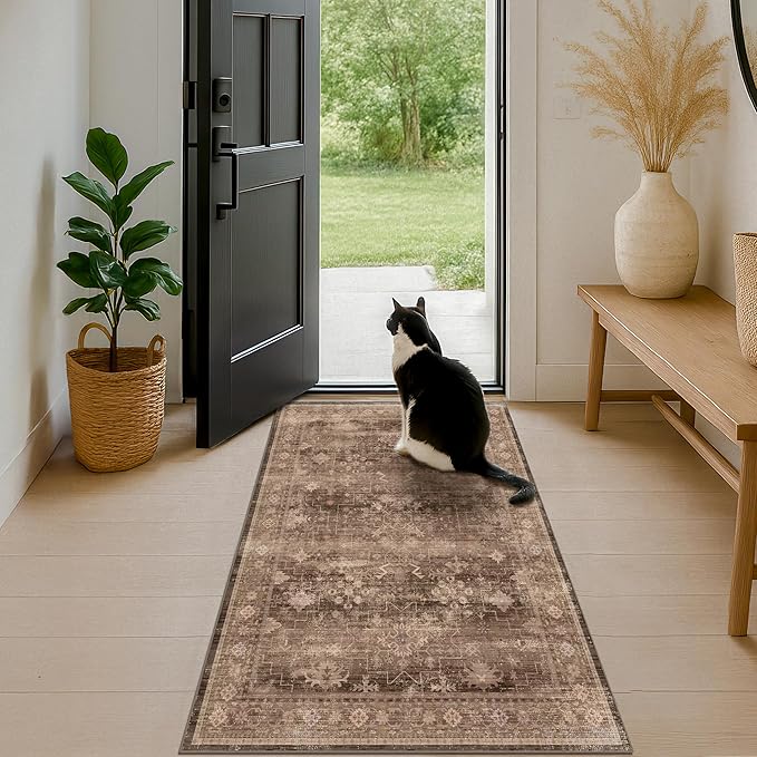 Boho Taupe Brown 3x5 Large Entryway Rug - Image 6
