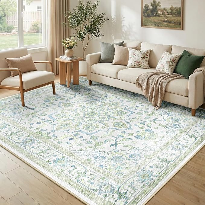 CAPALOCA Machine Washable Rugs Nursery Rug 5x8 Cute Girl Non Slip Low Pile - Image 2