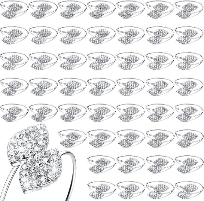 Hotop 200 Pcs Silver Napkin Rings Set by HOTOP