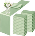 Horbaunal 12 Pack Sage Green Satin Table Runner 12 x 108 Inch | Smooth Table by Horbaunal