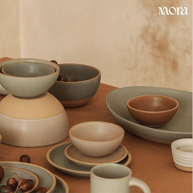 MORA Small Bowls Set of 4, 16oz Ceramic Pottery Dessert Bowls - Image 6